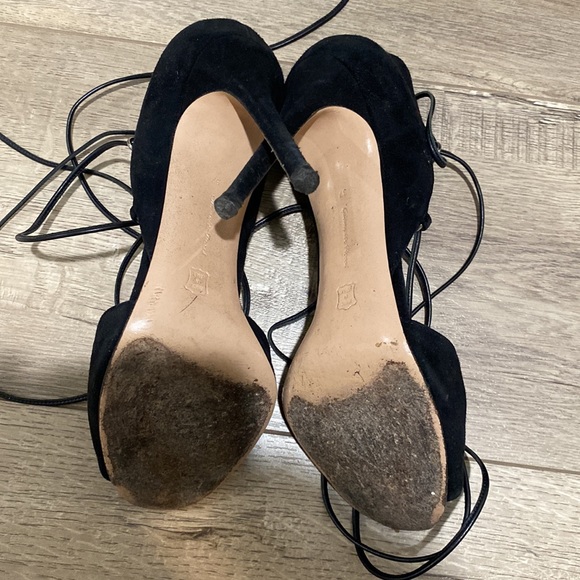 Gianvitto Rossi Lace Up Suede Heels - Picture 5 of 8